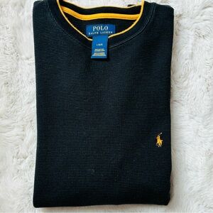 Polo by Ralph Lauren Men's Black Waffleknit Crewneck